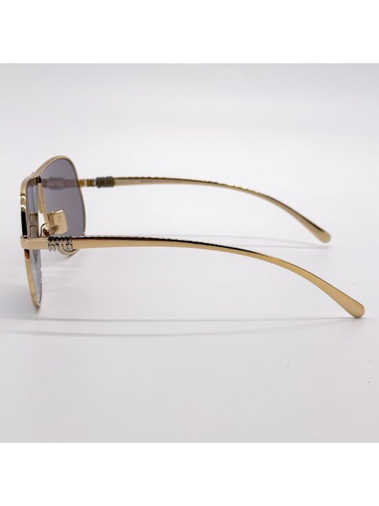 New Miu Miu MU A56S Oversized Gold Purple Sunglasses MUA56S 5AK20I main image 6